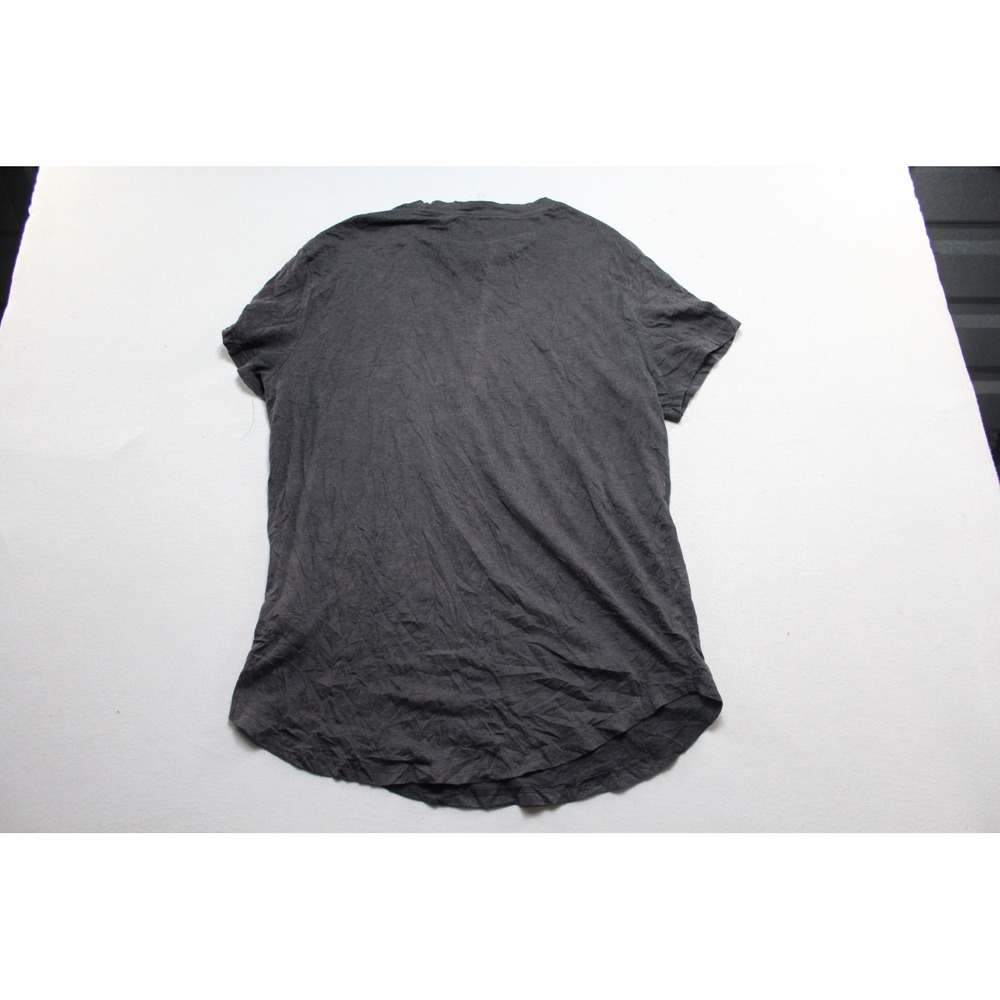 H&M Long Fit T-Shirt Mens Large Gray Good Curved Hem Short Sleeve Casual